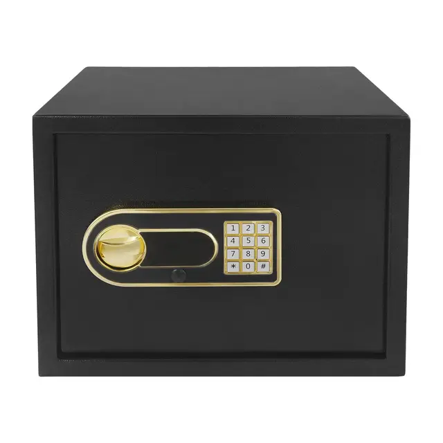 Coffre-fort 30 l ignifuge avec porte-monnaie étanche Q235 en acier au carbone Coffre-fort numérique à la maison, équipé de deux clés d'urgence