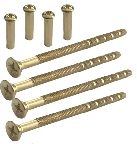 Lot de 4 vis de poignée de porte en laiton M4 x 60 mm avec manchon de connexion mâle vers femelle pour poignée de porte, boutons, rosaces et autres