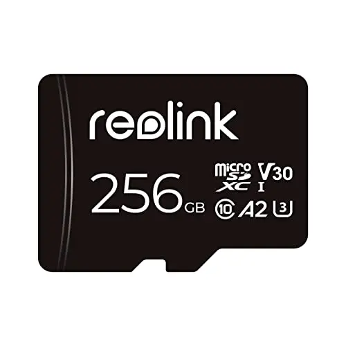 Reolink 256GB Carte microSD, Carte Mémoire microSDXC à Grande Vitesse A2 U3 de Classe 10, Compatible avec Caméra de Surveillance Reolink