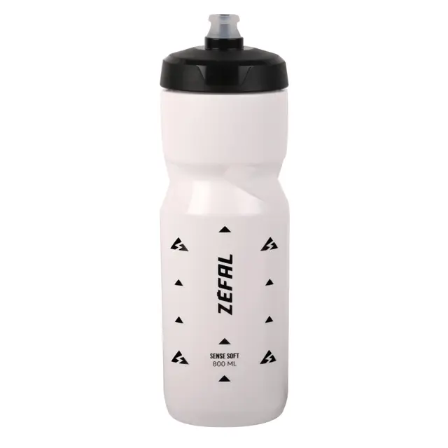 ZEFAL Sense Soft 80 Bidon Velo et VTT - Gourde Sport Souple et Inodore - Bidon Eau Sans BPA - Tetine Silicone - Blanc, 800 ML