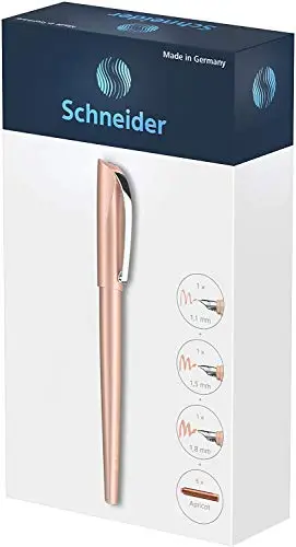 Schneider 143806 Callissima Calligraphie Coffret cadeau (3 épaisseurs de plumes différentes avec cartouches) abricot