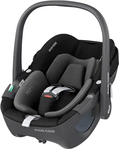 Maxi-Cosi Pebble 360 i-Size, Siège-auto bébé, Siège-auto nouveau-né 360, 0 à 15 mois (40 à 83 cm), Rotation à une main, Protection G-CELL contre les chocs latéraux, Essential Black