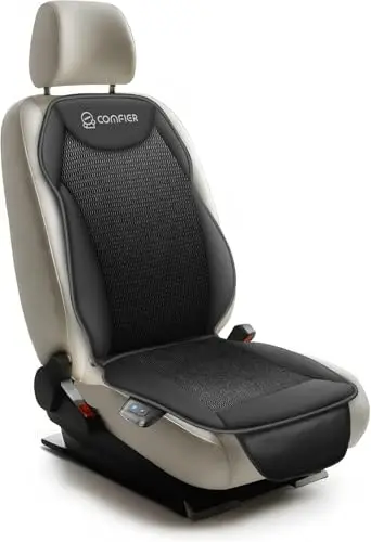 COMFIER Coussin de siège Auto rafraîchissant 12V, Housse de siège ventilée pour siège Avant, température réglable, Ajustement Universel pour Voiture, Camion et SUV, Noir