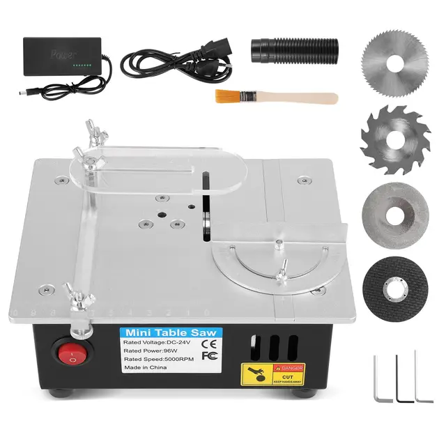 Mini Scie Circulaire de Table Multifonctionnelle, Mini Scie sur Table avec 7 Vitesses, scies circulaires à table électriques Portable, 0,1-15mm Lame de Scie Réglable pour l'artisanat (01)