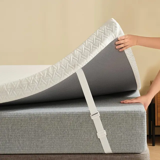 Z-hom Surmatelas 90x200-8cm, Surmatelas en Mousse à Mémoire de Forme Gel, Mousse en Matériau Bambou, Évacuation de L'humidité, avec Design Antidérapant et Certification de Sécurité, Lavable