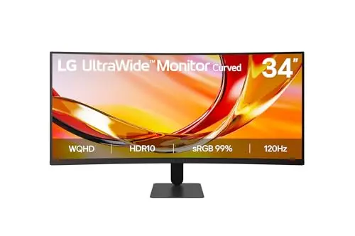 LG UltraWide34U601B-B.AEUQ | Série U6 (2026) | 34'' (86 cm) | Moniteur Ultrawide VA 21:9 | 120Hz | 5ms (GtG) | Résolution WQHD 3440x1440 | sRGB 99% | 1800R | AMD FreeSync™ Premium