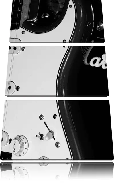Pixxprint E-Gitarre Verstärker ALS Leinwandbild/Größe: 3 Teilig (120x80) cm/Wandbild/Kunstdruck/fertig bespannt