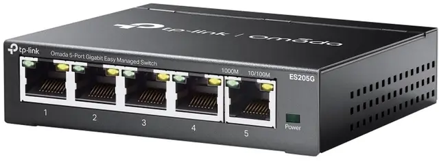TP-Link Omada Switch Ethernet 5 Ports RJ45 Métal Gigabit (10/100/1000), Switch RJ45 Manageable, positionnement Bureau ou Mur, répartiteur Ethernet, Plug and Play, Silencieux sans Ventilateur, ES205G