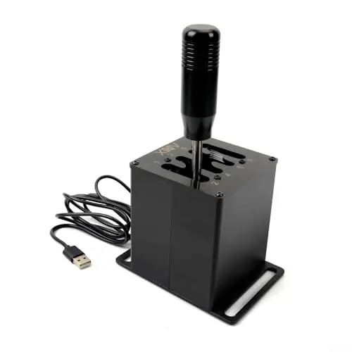 Simulateur de course manuel pour Logitech G27 G29 T300 – Bouton en alliage d'aluminium et fibre de carbone – Design ergonomique pour une expérience de conduite réaliste (7-HB045)