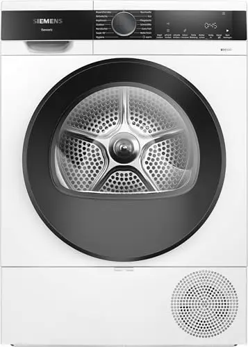 Siemens WQ33G2D41 iQ500 Sèche-linge à pompe à chaleur 9 kg, séchage rapide avec speedPack, autoDry - Séchage doux, demi-charge, protection contre les plis, recommandation de charge, écran LED, blanc