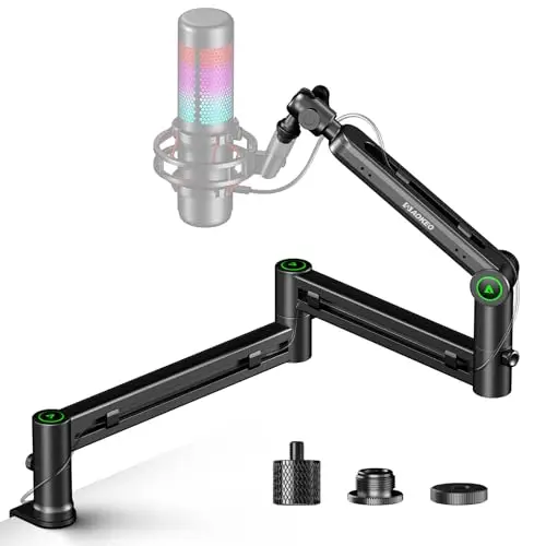 Bras Micro,Aokeo AK-58i Support Articulé de Bureau à Profil Bas pour Blue Yeti,Snowball iCE,HyperX QuadCast/SoloCast,Elgato Wave,etc