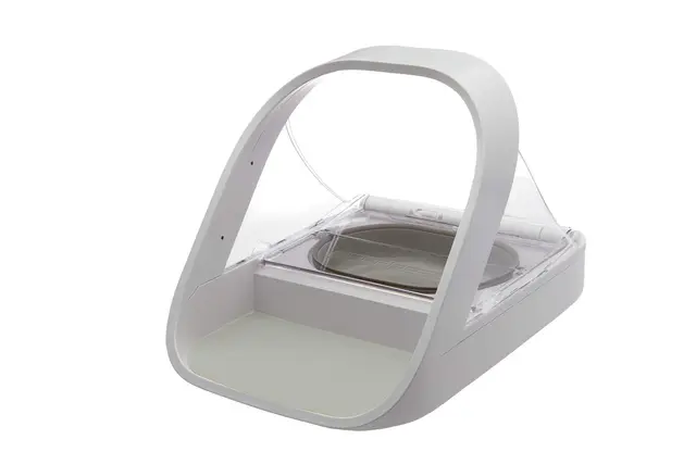 Distributeur de Nourriture à Puce électronique SureFeed avec Couvercle hermétique, Compatible avec Les médaillons d'identification par radiofréquence, Aliments humides et secs, Blanc