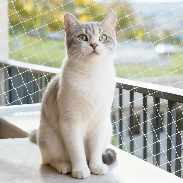 Filet Chat Balcon, 10 x 3 m Filet de Protection Chat, sans Perçage, avec Corde D'installation et Accessoires, Transparent Filets de Protection pour Balcons, Terrasses, Fenêtres et Clôtures