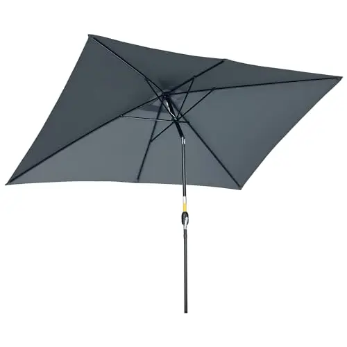 Outsunny Parasol rectangulaire inclinable