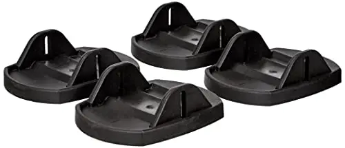 ProPlus Set de 4 Pieds de Stabilisation avec Broche Métal – Convient aux Vérins de Caravane et Remorque – Fixation Sécurisée Antienfoncement – Noir
