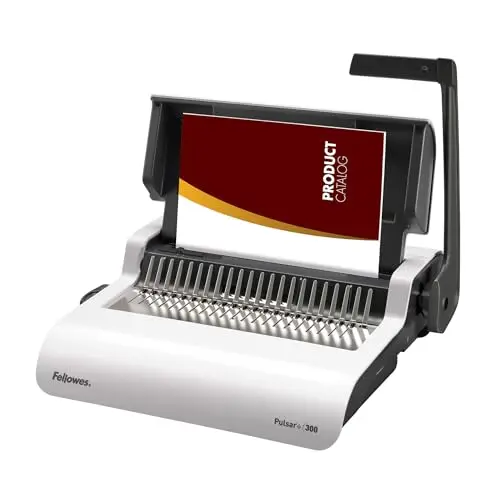 Fellowes Pulsar+ avec tiroir – Perfore 20 feuilles A4 – Relieuse manuelle à anneaux plastique – Relie jusqu’à 300 feuilles – 10 couvertures incluses – Pour maison ou petit bureau