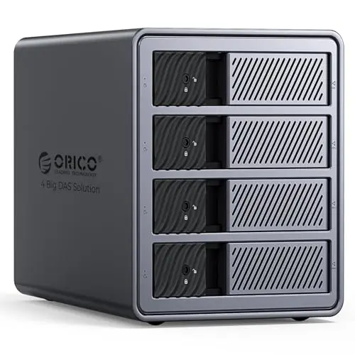 ORICO Boîtier en Aluminium pour 4 Disques Durs, Station d'accueil Externe USB 3.0 vers SATA pour Disques durs 3,5 Pouces jusqu'à 22 to, Compatible avec MacOS et Windows (9848U3)