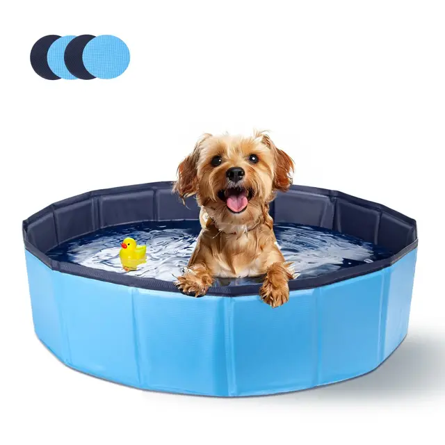 Nobleza Piscine pour Chien, Rigide Bassin, Baignoire Pliable pour Petit et Grande, Chat, 80 * 20cm, S, Bleu