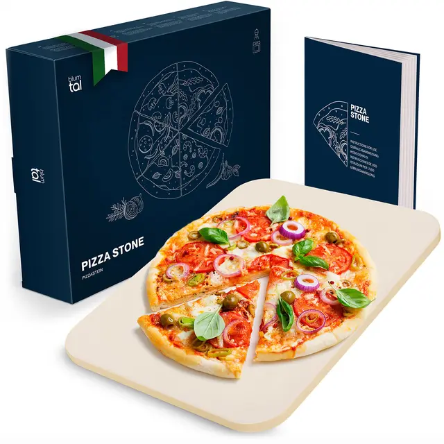 Blumtal - Pierre a pizza en cordiérite pour four et grill à gaz pour une cuisson homogène, une pâte croustillante et une pizza traditionnelle