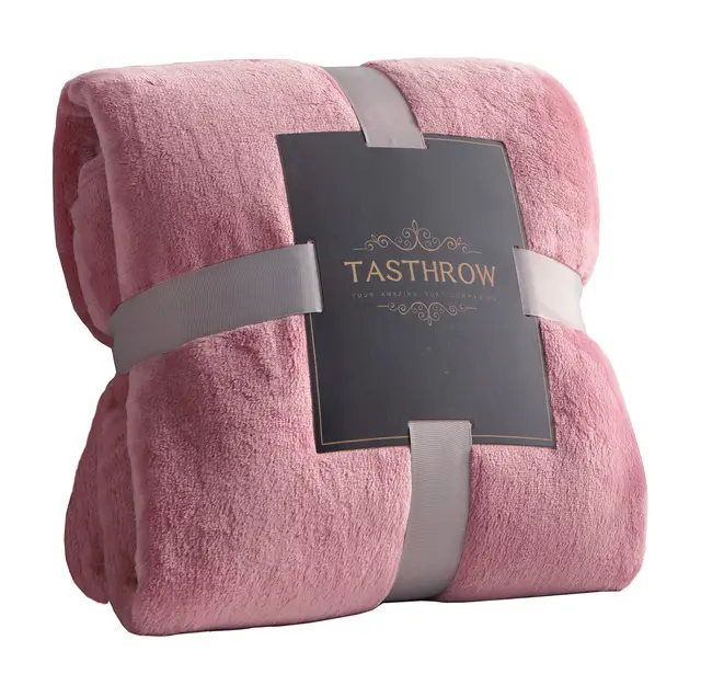 TASTHROW Couverture Flanelle Rose