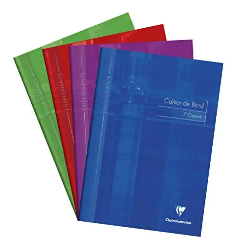 Clairefontaine 3119C Un Cahier de Bord Agrafé 7 Classes - A4 21x29,7 cm - 48 Pages - Papier Registre Vert 110 g - Couverture Carte Pelliculée - Couleur Aléatoire