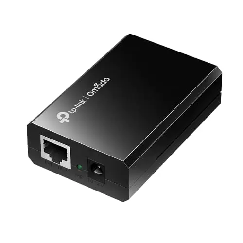 TP-Link 802.3at/AF Gigabit PoE Injector, Non-PoE to PoE Adapter, Supplies up to 60 W, LED Indicator,Plug & Play, Desktop/Wall-Mount,Distance Up to 100m, Black (TL-PoE150S)