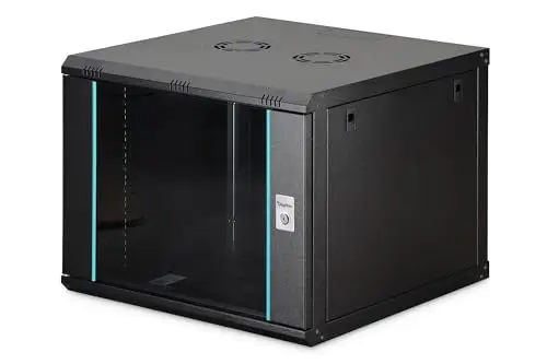 DIGITUS Armoire réseau – Rack 19 Pouces 9U – Non assemblée – Montage Mural – Profondeur 600 mm – Profondeur utile 470 mm – Capacité de Charge 60 kg – Porte vitrée – Série Dynamic-N – Noir