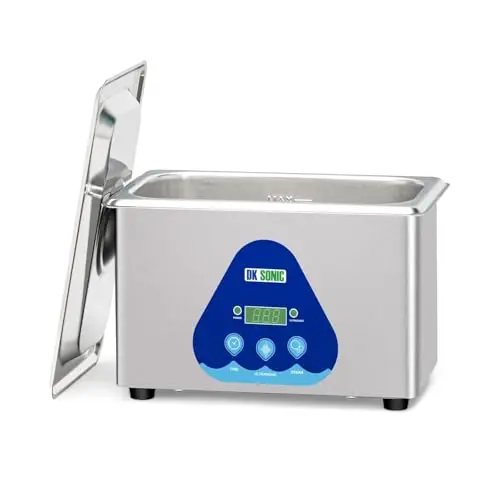 DK SONIC Nettoyeur à Ultrasons, Nettoyeur à Ultrasons Professionnel 35W 900ML pour Montres, Lunettes, Colliers, Pièces de Monnaie, Rasoirs, Bijoux (Cestas Incluidas)
