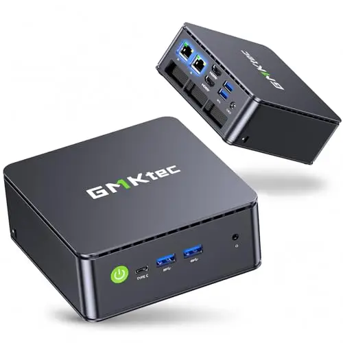 GMKtec G11 Mini PC avec AMD Ryzen Embedded R2514, 3 Ans d'assistant, 4C/8T Jusqu’à 3,7 GHz (Beats 4300U), 16Go DDR4 512Go SSD PCIe 3.0, Dual LAN 2,5G/WiFi6E/Triple écran 4K, pour Bureau/NAS/routeur