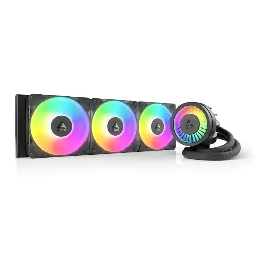 ARCTIC Liquid Freezer III Pro 360 A-RGB (noir) - Refroidisseur CPU AIO, 3 x 120 mm refroidissement à eau, radiateur 38 mm, pompe PWM, ventilateur VRM, AMD AM5/AM4, Intel LGA1851/1700 Cadre de contact