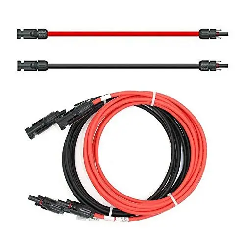 solartronics Câble d'extension 4 mm² avec fiche Solaire 2 x 5 m - Rallonge de câble Solaire des Deux côtés Rouge/Noir - Câble photovoltaïque avec Prise - Fabriqué en