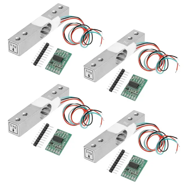 Capteur de Poids de Cellule de Charge Numérique, 4 Ensembles de Cellule de Charge de 5 Kg HX711 AD Module D'Amplificateur de Pesée Capteur de Pression Cellule de Charge Ar Duino
