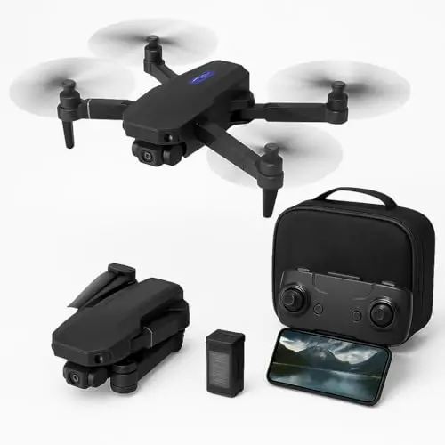 Drone E88 Pro – Caméra HD, Double Batterie, Drone Facile à Piloter pour Débutants & Enfants, Mode Sans Tête, Flips 360°, Contrôle par Télécommande & App, Pliable et Léger