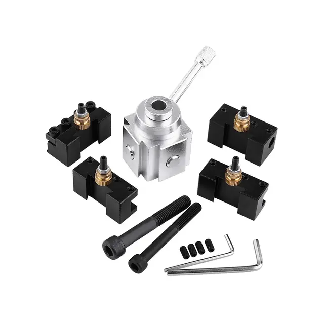 Outils Tour A Metaux Porte Outil Tour A Metaux Tourelle Porte Outil Tour Kit De Mini Tour Et Support En Alliage D'Aluminium Pour Tourner, Faire Face, Couper Avec De Nombreux Types De Mini