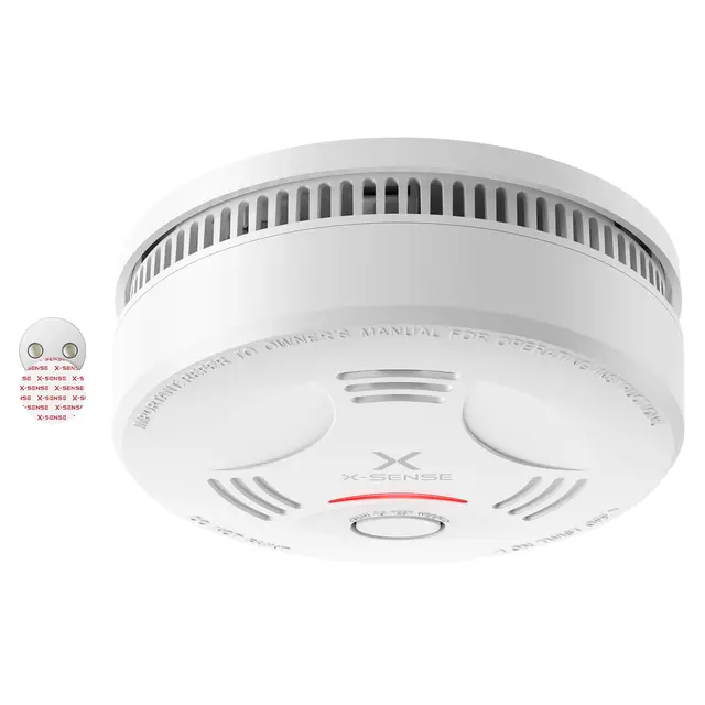 X-Sense Détecteur de Fumée avec Batterie Scellée 10 Ans, Pad Adhésif Magnétique, Détecteur d'Incendie avec Support Magnétique, Conforme à la Norme EN14604, SD11, Lot de 1