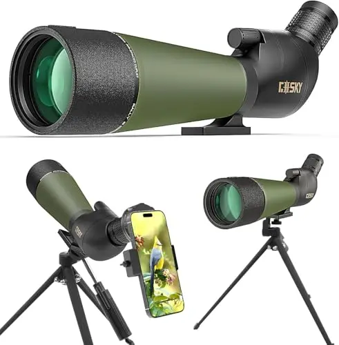 Gosky 20-60x80 Longue Vue étanche avec trépied, Sac de Transport et Adaptateur pour Smartphone - Télescope incliné BAK4 - pour l'observation des Oiseaux, Le tir et la Chasse
