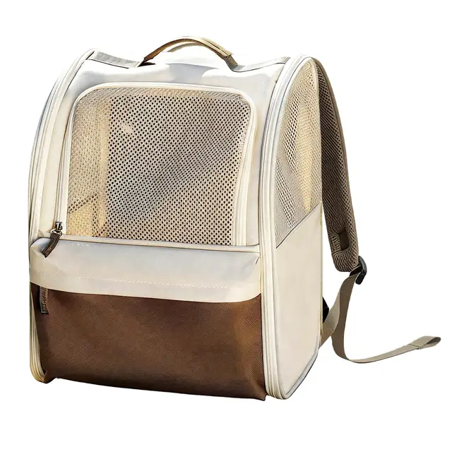 Sac à Dos Chat Chien Respirant 600D Oxford Imperméable Sac Transport Chat et Petit Chien avec Fenêtre en Maille Sac de Voyage Pliable pour et Randonnée