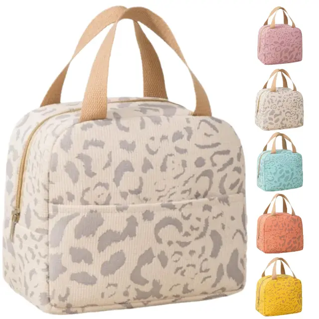 Arae Sac à Lunch Femme Homme - Glacière Isotherme Réutilisable Anti-Fuite | Lunchbox Thermique Isolée 4L pour Bureau, Salle de Sport, Plage & Voyage, Motif Encre Beige