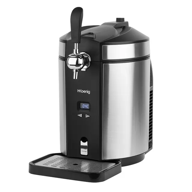 H.Koenig Tireuse à Biere BW1880 compatible avec les Fûts Universels Pressurisés/Non Pressurisés de 5L Inox, Pompe, Pression domestique, Professionnelle, Universelle, Refroidissement intégré 2 à 12 °C