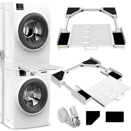NIUXX LJJ-STACK-2 Kit d'empilage universel lave-linge sèche-linge avec porte-serviettes