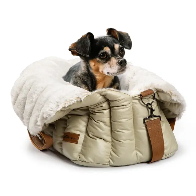 ClevaHome Sac de Transport pour Petit Chien – Siège Auto Antidérapant et Panier de Voyage pour Chien jusqu'à 4,5 kg, Lit Transportable Élégant pour Intérieur et Extérieur