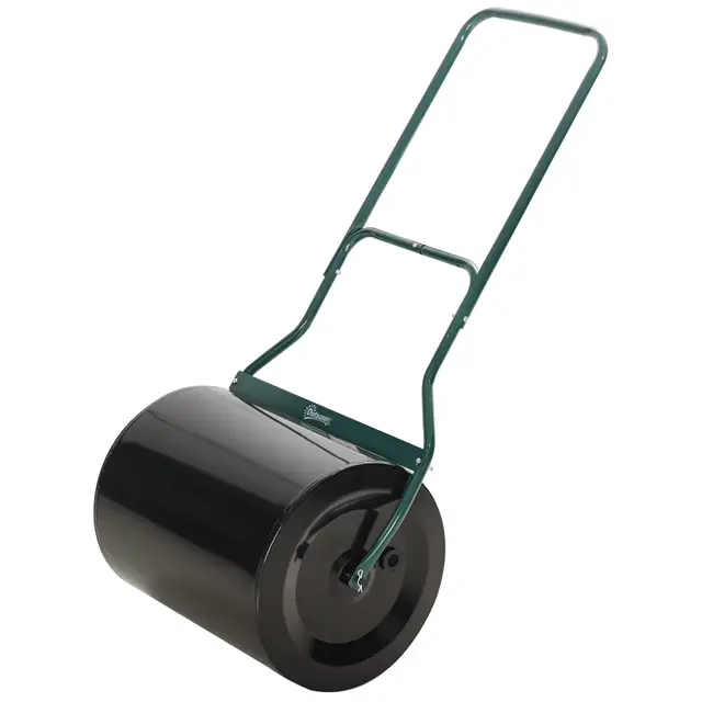 Outsunny Rouleau à Gazon Rouleau de Jardin 50 cm remplissable avec 60 L d’Eau ou de Sable, poignée Ergonomique, Outil de Jardinage pour pelouse, Patio et Parc, Noir et Vert