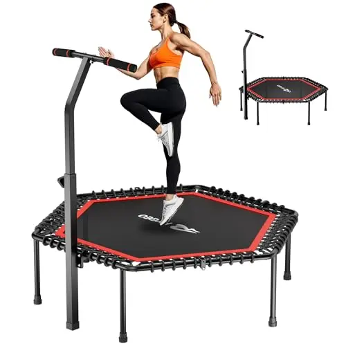 Mini Trampoline Fitness Adulte 50 Pouces - Rebond intérieur avec Cadre Robuste idéal pour l'entraînement à Domicile et Les Exercices Sportifs. Charge maximale 230 kg.