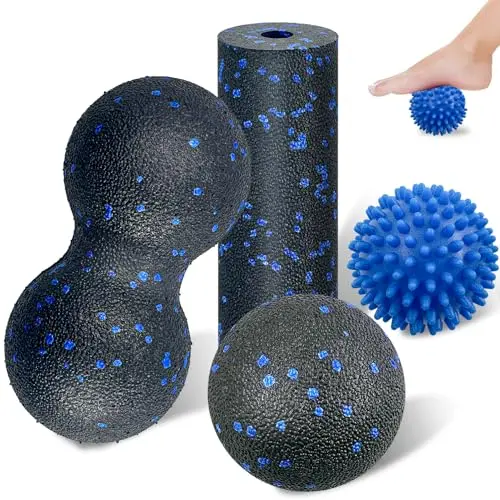 4 Pièces Rouleaux pour Massage des Fascias, Balle de Massage Pieds Voute Plantaire de Trigger Point, Boule de Massag pour Masser les Pieds, Dos, épaules, Bras