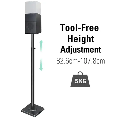 Mounting Dream Support de Haut-Parleur Universel (Simple) réglable en Hauteur de 826 mm à 1078 mm pour Haut-Parleur Surround arrière Satellites jusqu'à 5 kg