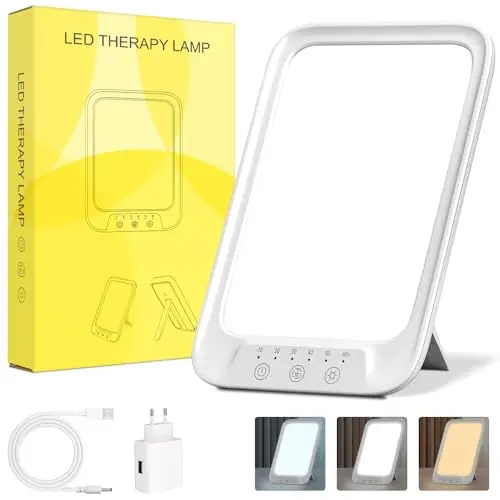 NIKYJM Lampe de luminothérapie 20000 Lux, Puissante Lumière Pour Le Moral avec 3 températures de couleur, 10 niveaux de luminosité et 6 minuterie, Fonction de Mémoire