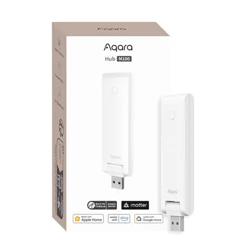 Aqara Hub Intelligent M100, Contrôleur Matter, Routeur de Bordure Thread, Aqara Hub Zigbee/Thread, Wi-FI 6, Compatible avec Alexa, HomeKit, Google Home, IFTTT, Home Assistant