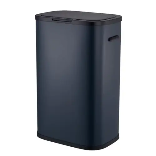 KITCHEN MOVE Poubelle de cuisine push 60L PORTLAND en acier Inox GRIS Ouverture par simple pression