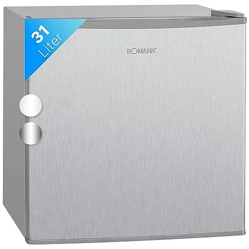 Bomann Congélateur Box 31L | Congélateur avec rangement à grille | fermeture de porte interchangeable et régulation de température en continu | Mini congélateur avec marquage 4 étoiles | GB 341.1 inox