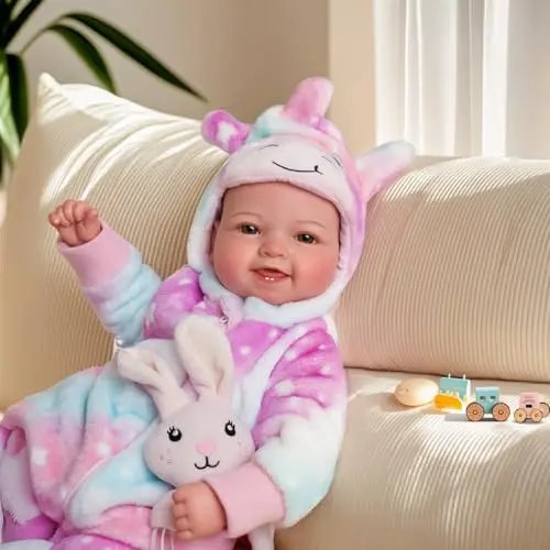 BABESIDE Poupée Newborn Nouveau-né de 43 cm - Poupee Bebe Poupon Fille - Réaliste Poupée Reborn, Accessoire Cadeau Enfant Jouet Fille Garcon 3 Ans